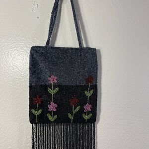 Beaded Flower Mini Bag Purse